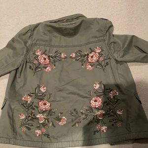 Olive Jacket with Details on the Back